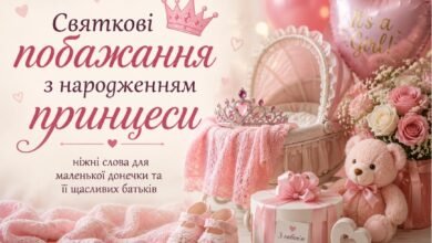 Святкові побажання з народженням принцеси