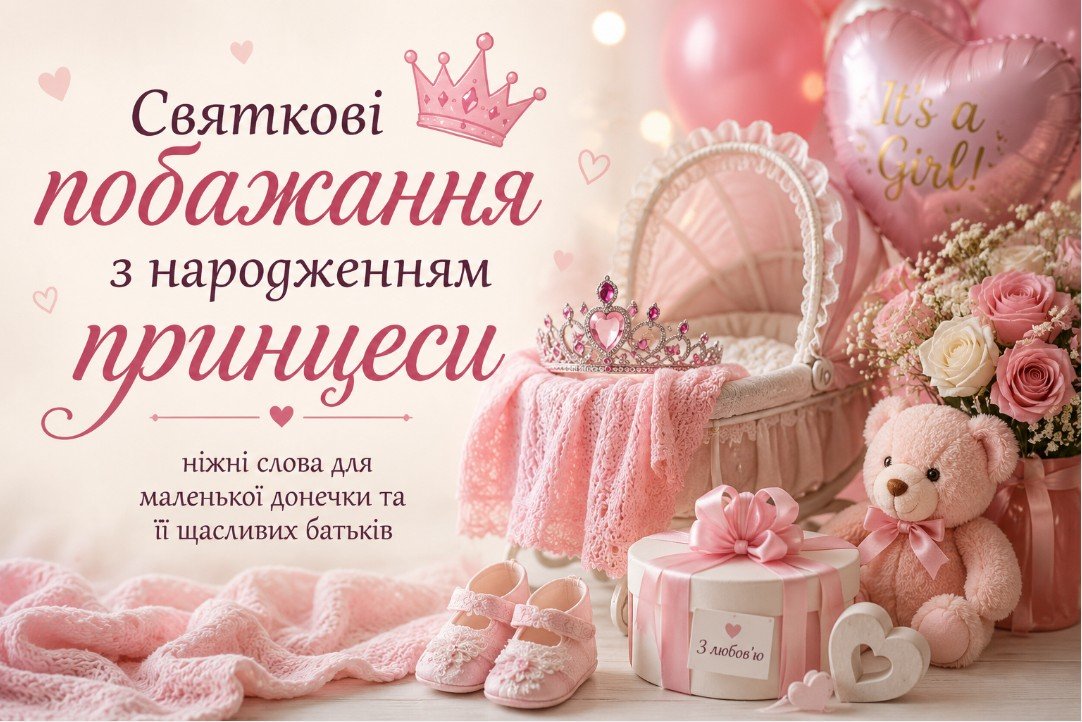 Святкові побажання з народженням принцеси