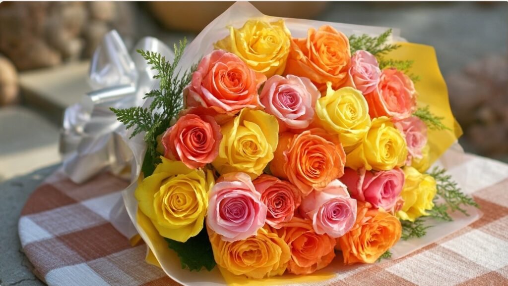 Яскравий букет троянд — красиве привітання з Днем логіста