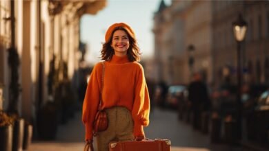 Подарунки для жінки-любительки подорожей: 30 практичних ідей 21 Посміхнена жінка з валізою під час подорожі