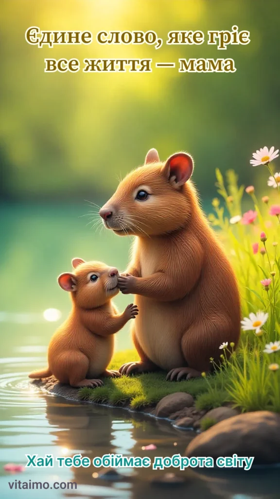Листівка до Дня матері «Єдине слово, яке гріє все життя — мама»