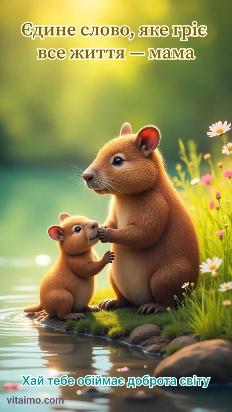 Листівка до Дня матері «Єдине слово, яке гріє все життя — мама»