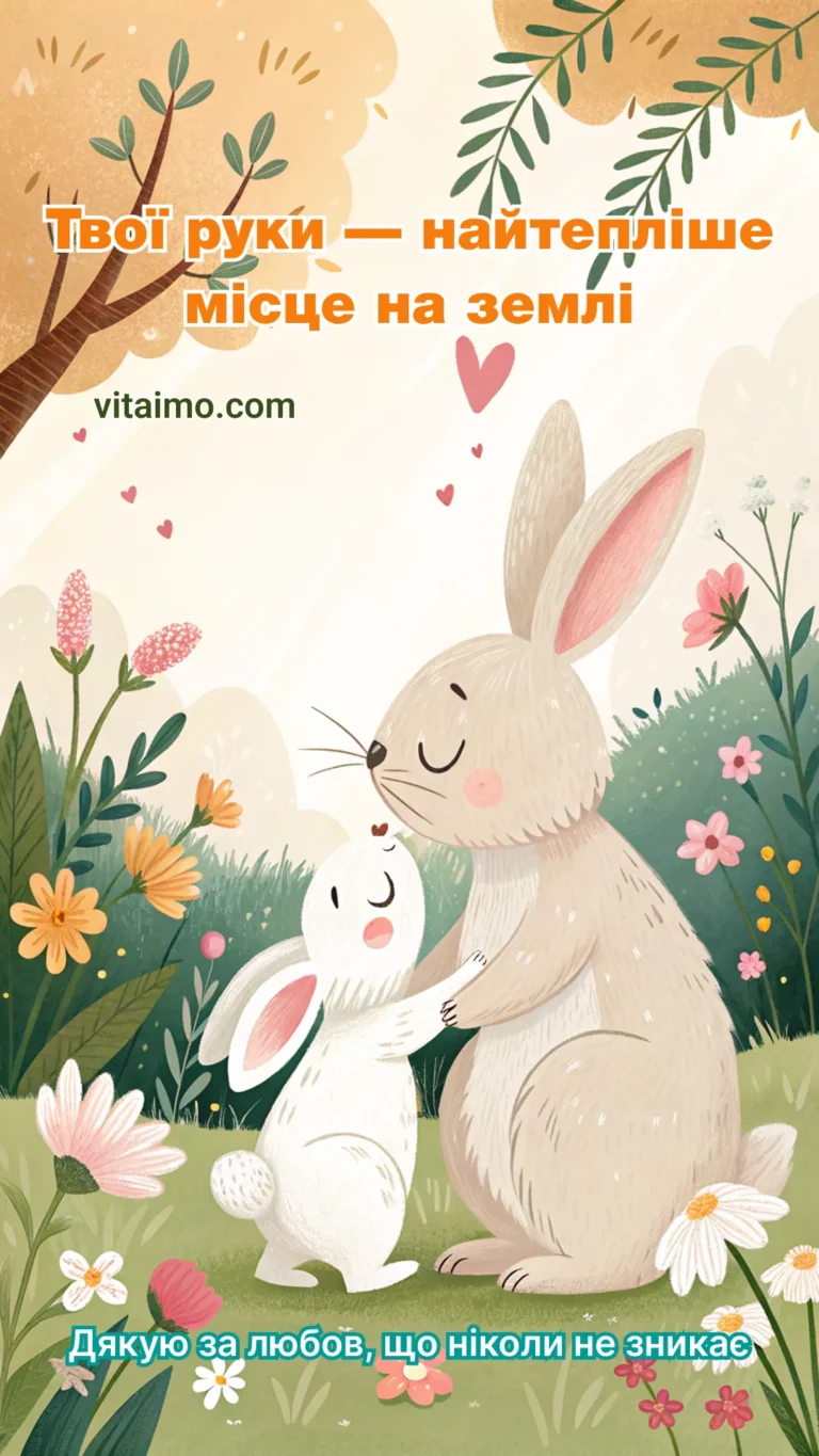 Листівка до Дня матері «Твої руки — найтепліше місце на землі»