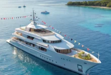 Живи на повну – листівка з ювілеєм чоловіку 2 Листівка з яхтою і побажанням жити на повну до ювілею чоловіка.