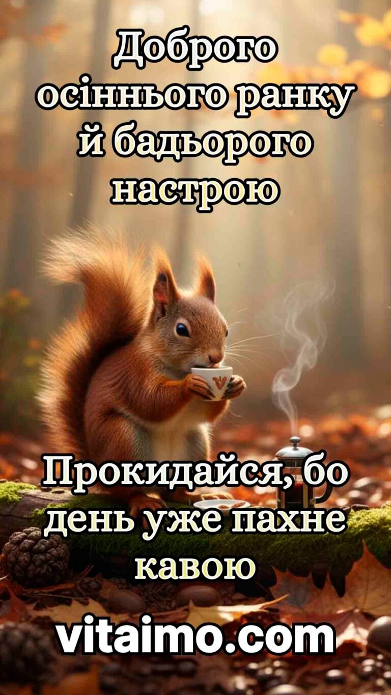 Листівка «Доброго осіннього ранку й бадьорого настрою!»