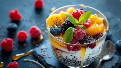Здорове харчування без стресу: корисний йогуртовий десерт з ягодами та манго