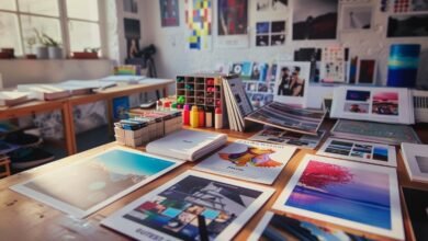 Дизайн-зона 24print.ua з макетами поліграфічної продукції та зразками друку.