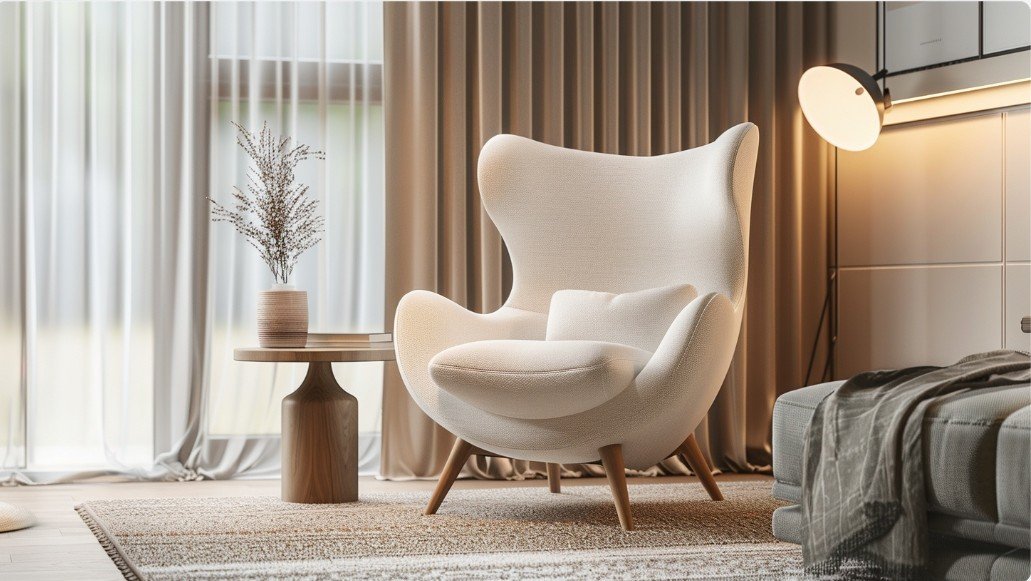 Дизайнерское белое кресло для интерьера — купить кресло Киев HIS.UA