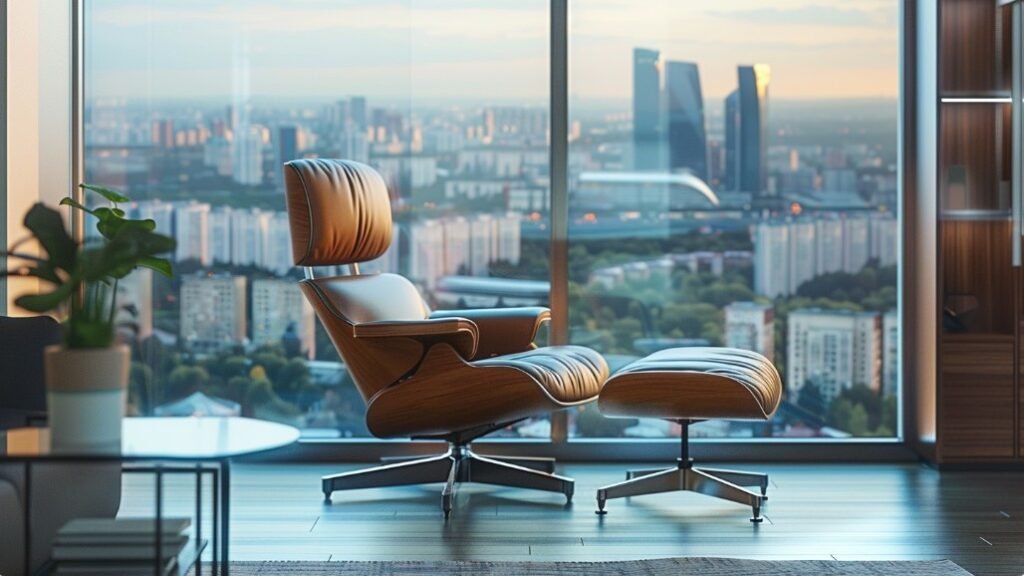 Кожаное кресло с подставкой для ног — купить кресло Киев HIS.UA