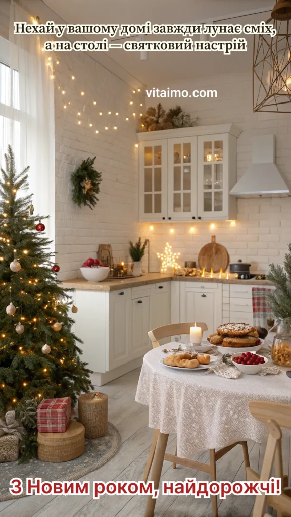 Новорічна листівка з домашнім затишком для найдорожчих