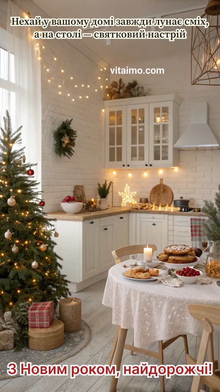 Новорічна листівка з домашнім затишком для найдорожчих