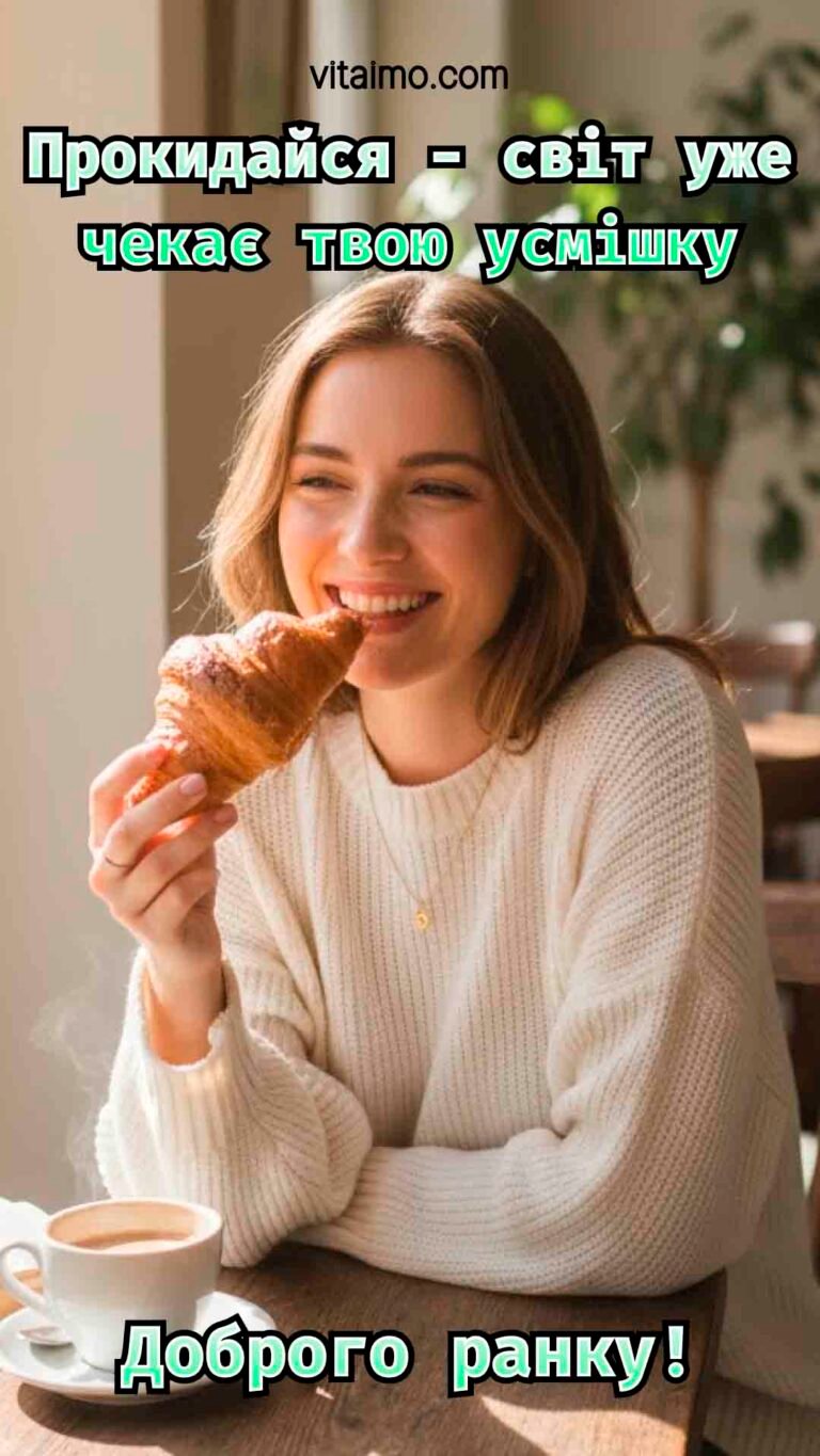 Побажання доброго ранку й посмішки на новий день