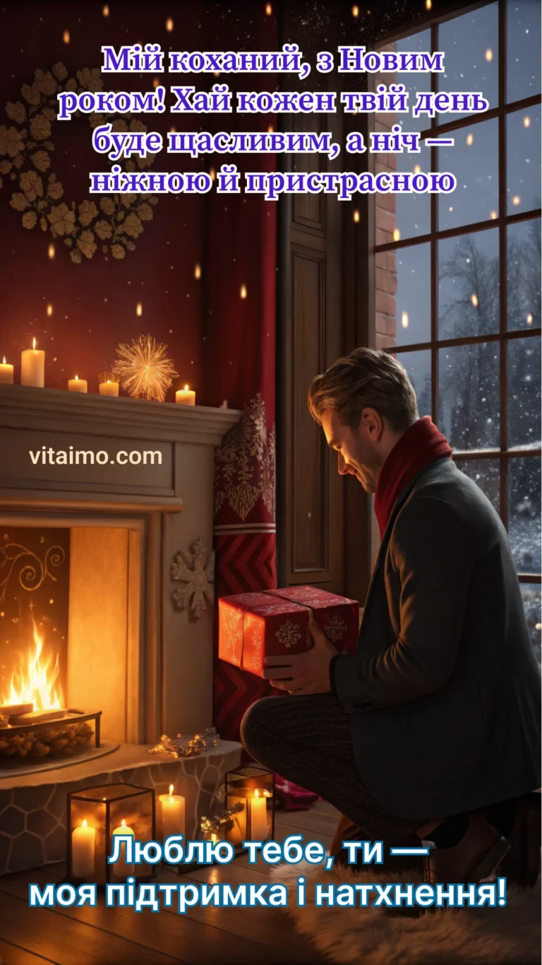 Новорічна листівка коханому — Люблю тебе й ціную твою підтримку