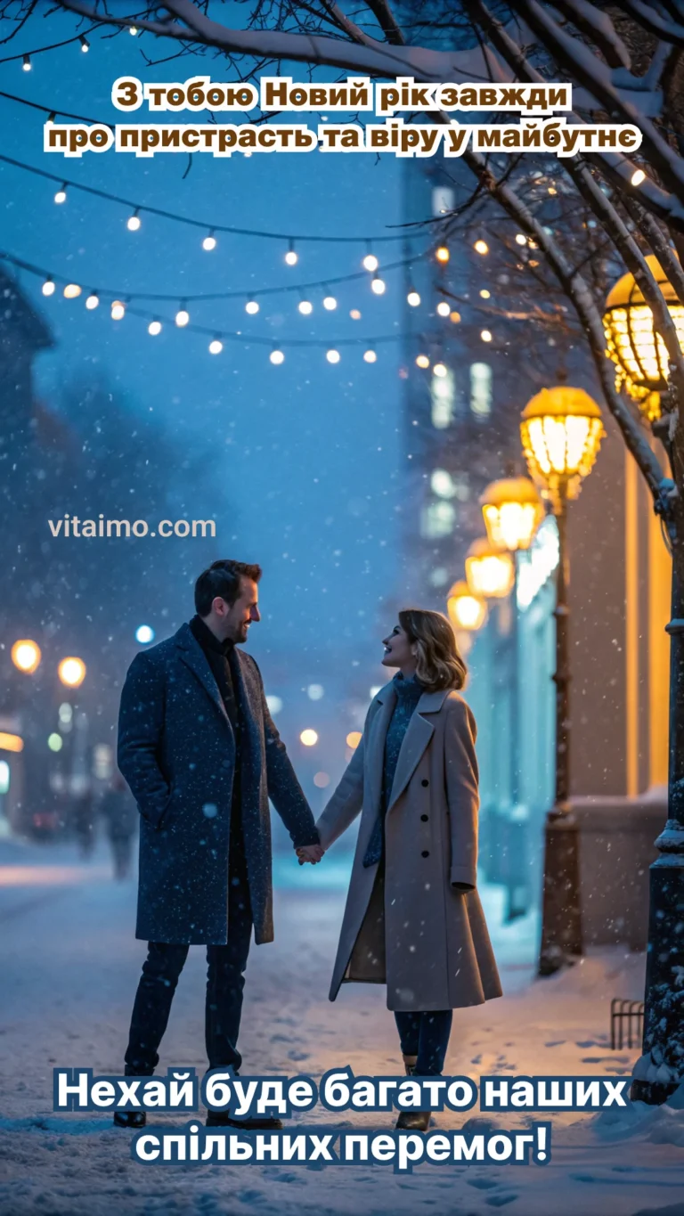 Новорічна листівка для коханого — разом святкувати щасливі миті