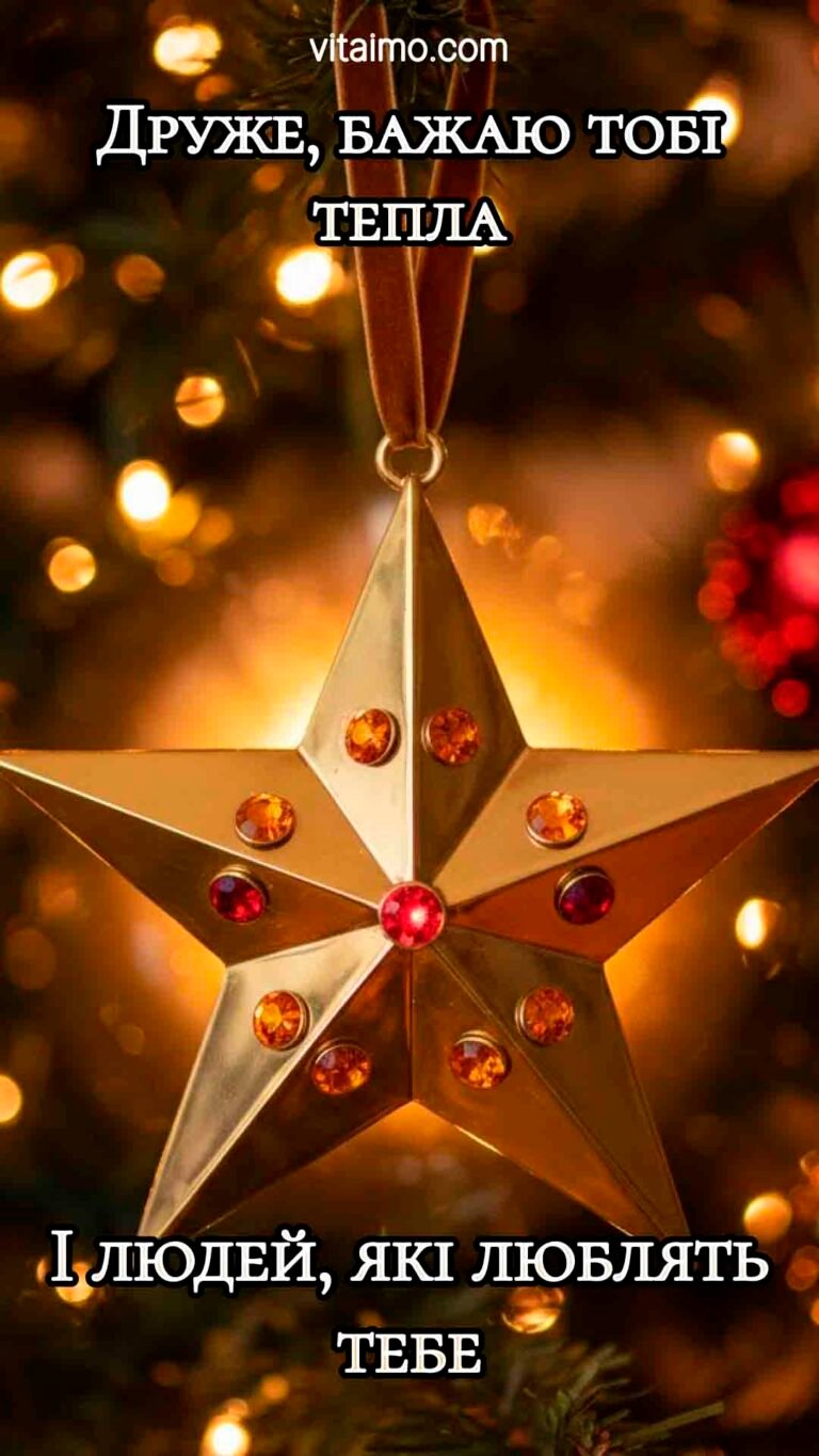 Новорічне привітання другу з побажанням тепла й рідних людей