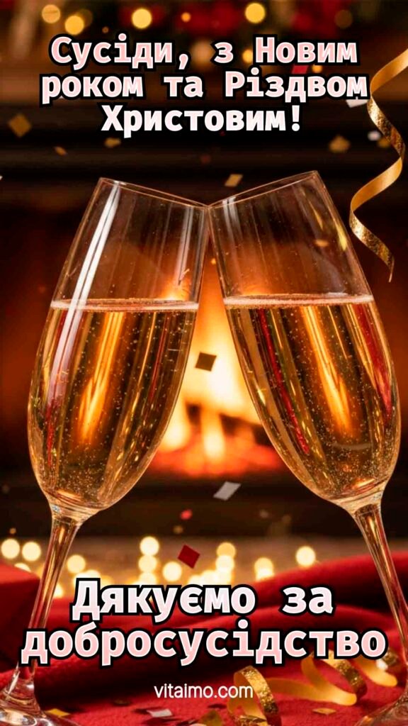 Новорічно-різдвяне привітання сусідам із подякою за добросусідство