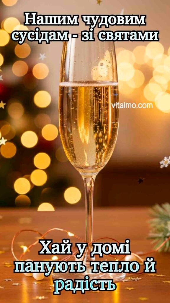 Новорічна листівка зі святами для чудових сусідів