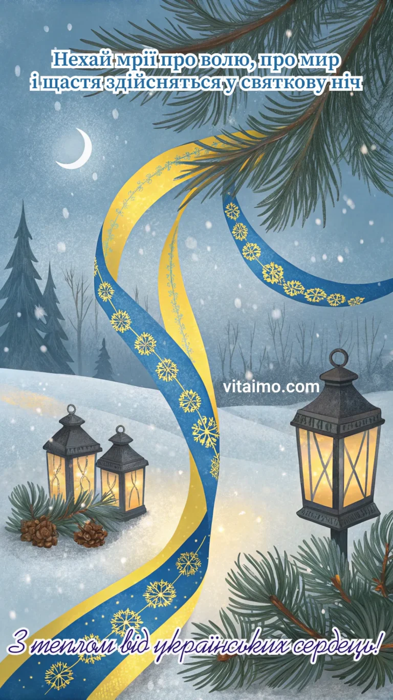 Листівка з побажаннями миру та здійснення мрій