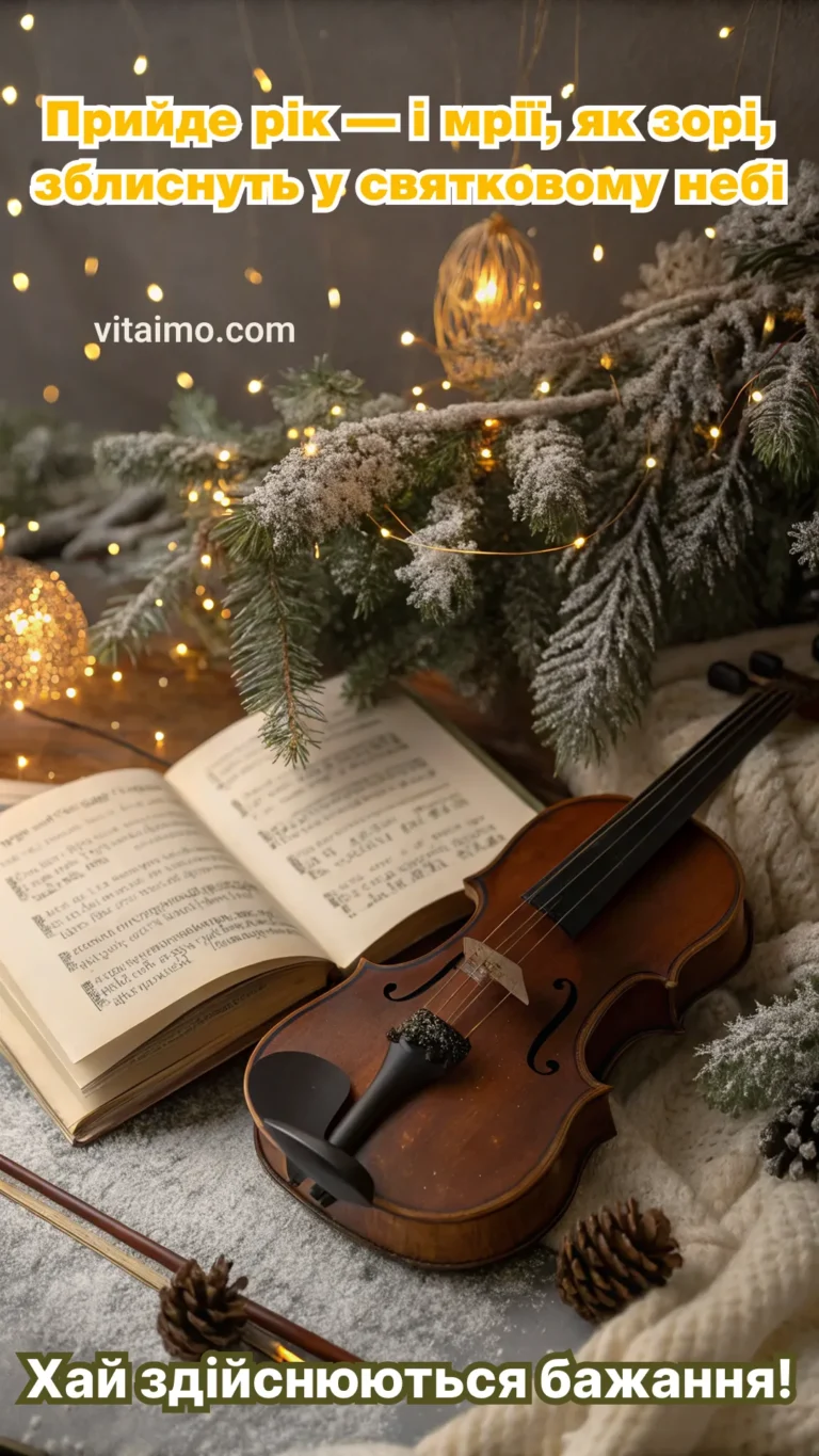 Листівка «Прийде рік — і мрії, як зорі, зблиснуть у святковому небі»