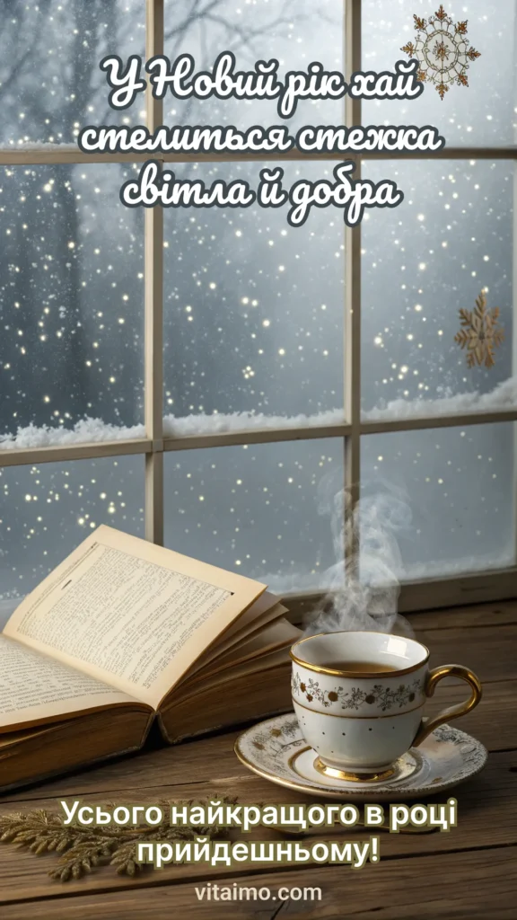 Затишна новорічна листівка з добрими побажаннями