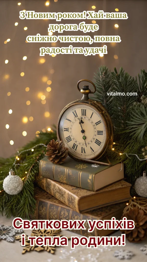 Листівка з побажанням здійснення мрій у новому році