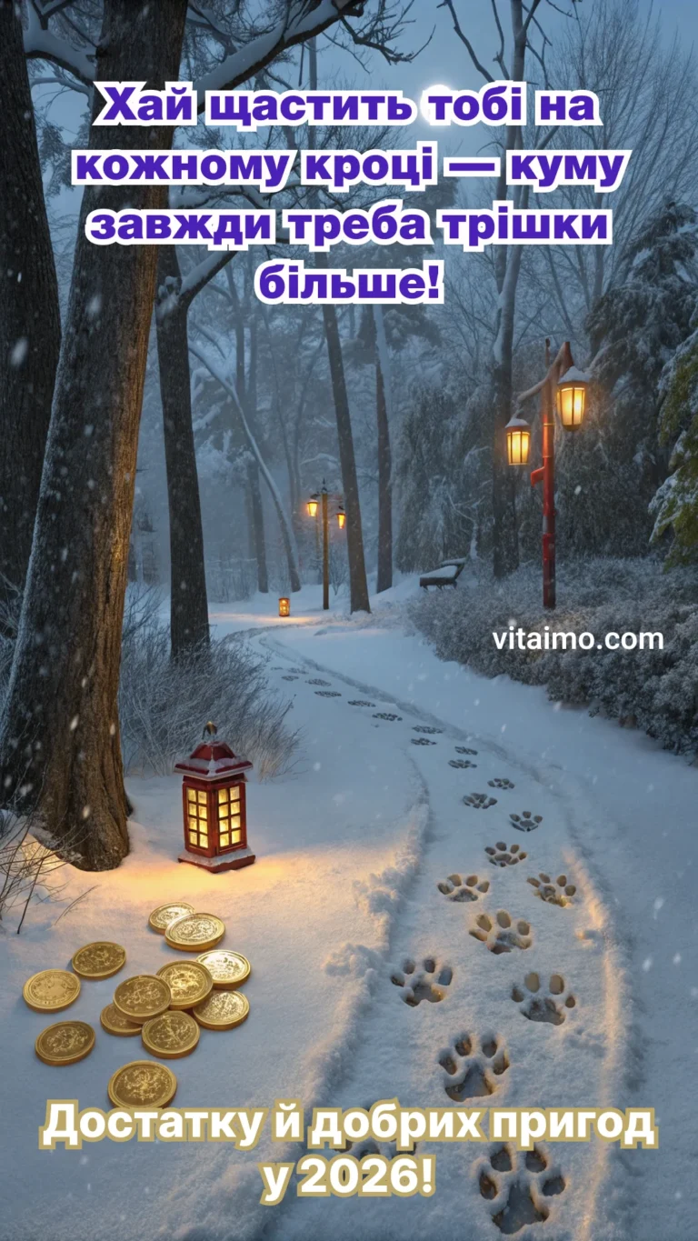 Новорічне привітання куму з побажанням удачі й достатку