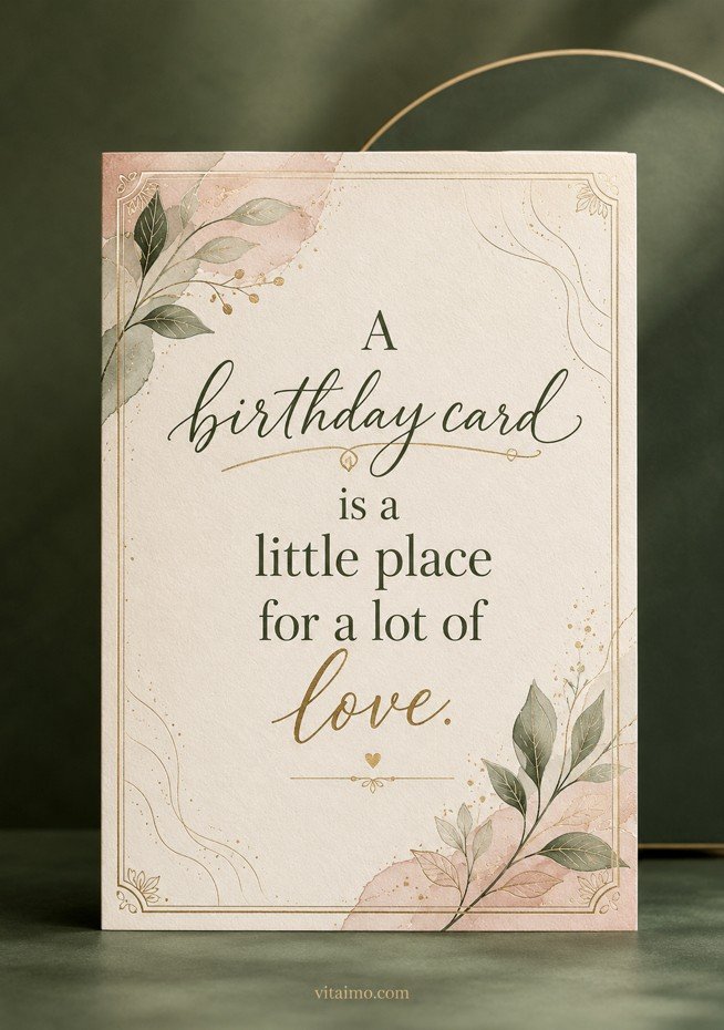 Birthday Card Messages card with a warm botanical design and heartfelt birthday note