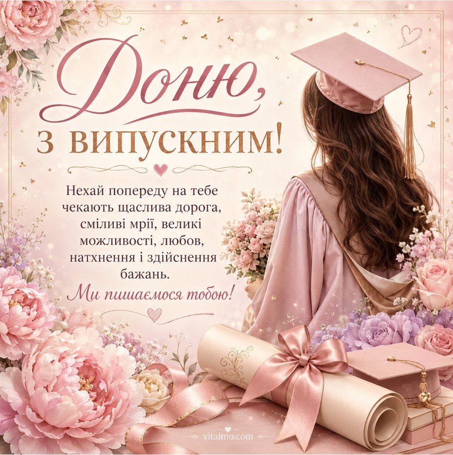 Доню, з випускним — ніжне привітання від батьків українською