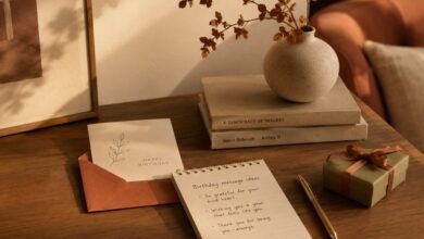 Simple Birthday Message Ideas That Feel Personal 2 Simple birthday message ideas with card, notebook, gift