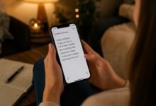 Writing a personal birthday message on a smartphone